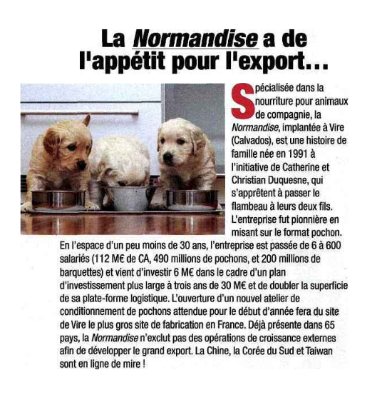 Revue de presse : “La Normandise a de l’appétit pour l’export…” Entreprendre 01/2019