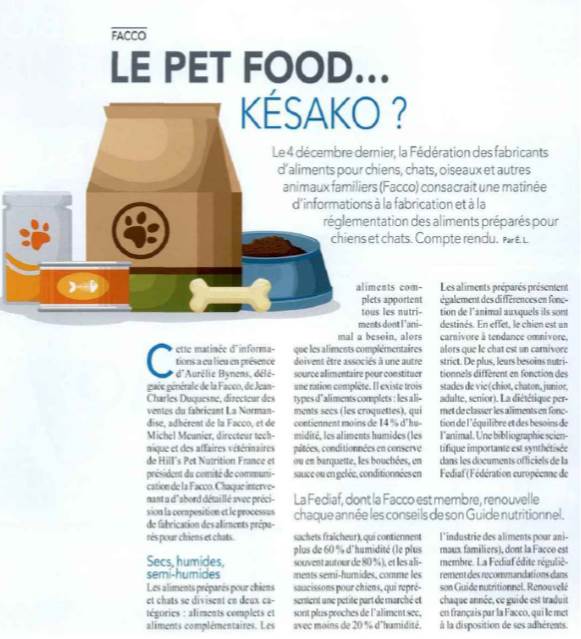 Revue de Presse : Le pet food… Kézako – Petmarket Magazine, 02/2019