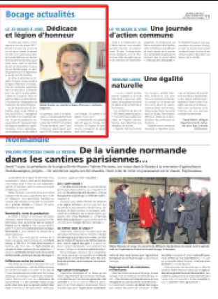 Revue de presse : «Dédicace et légion d’honneur» La voix le bocage – 14/03/2019