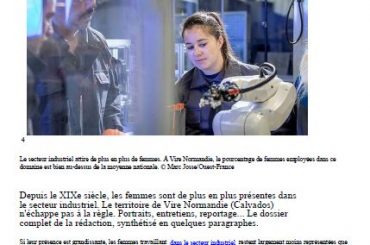 Caen Maville : “A Vire, la place des femmes dans l’industrie augmente doucement mais sûrement!”