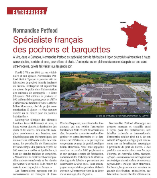 La Revue de l’alimentation animale : « Spécialiste français des pochons et barquettes « 