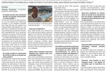 Ouest France : «La Normandise réduit sa consommation d’eau»