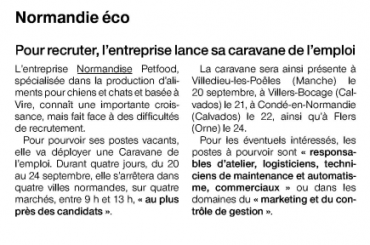Ouest France “Pour recruter, l’entreprise lance sa caravane de l’emploi”