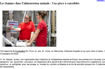Les femmes dans l’alimentation animale : une place à consolider
