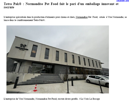 NORMANDISE Pet Food fait le pari d’un emballage innovant et recrute