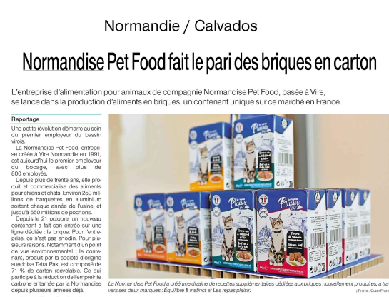 NORMANDISE Pet Food fait le pari des briques en carton