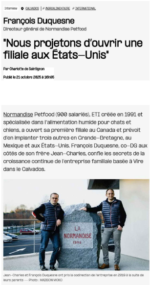 Nous projetons d’ouvrir une filiale aux Etats-Unis